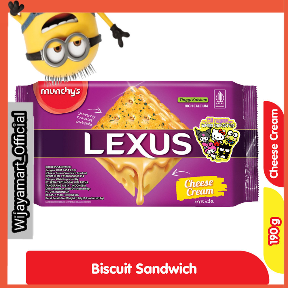 

munchy's Lexus Biskuit Sandwich Krim Keju 190 g