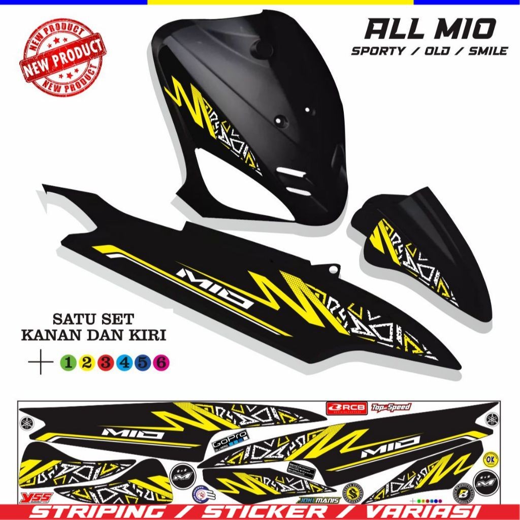 MIO STICKER SEPEDA MOTOR YSS/STRIPING MOTOR /STICKER MIO SPORTY / VARIASI MIO SMILE/V7 SIMPLE