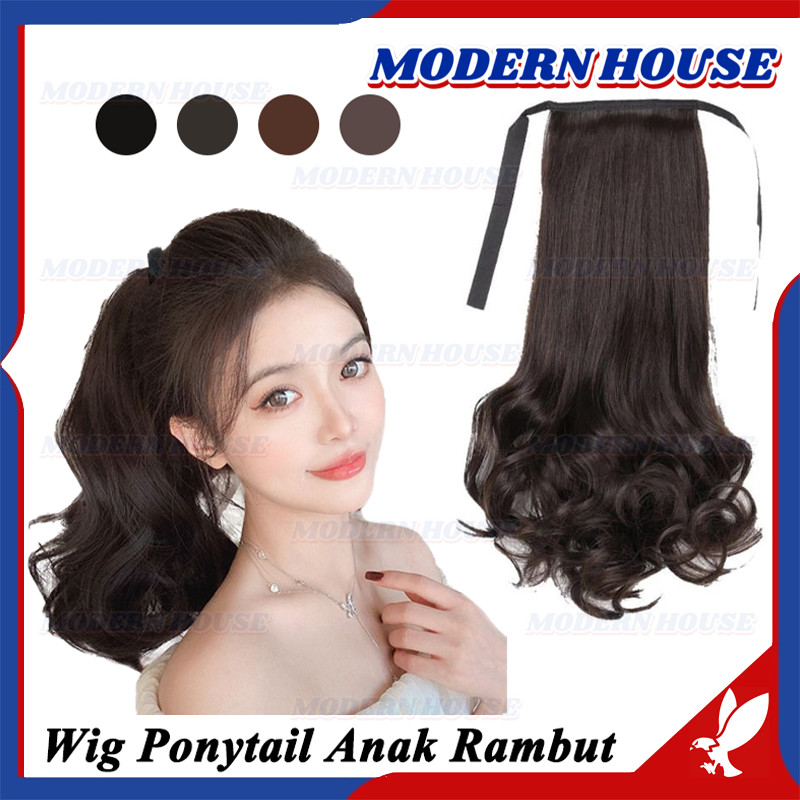Rambut Palsu Anak/Ponytail Anak Curly Tali/Wig Ponytail Keriting/Ponitail Extension Untuk Style Pend
