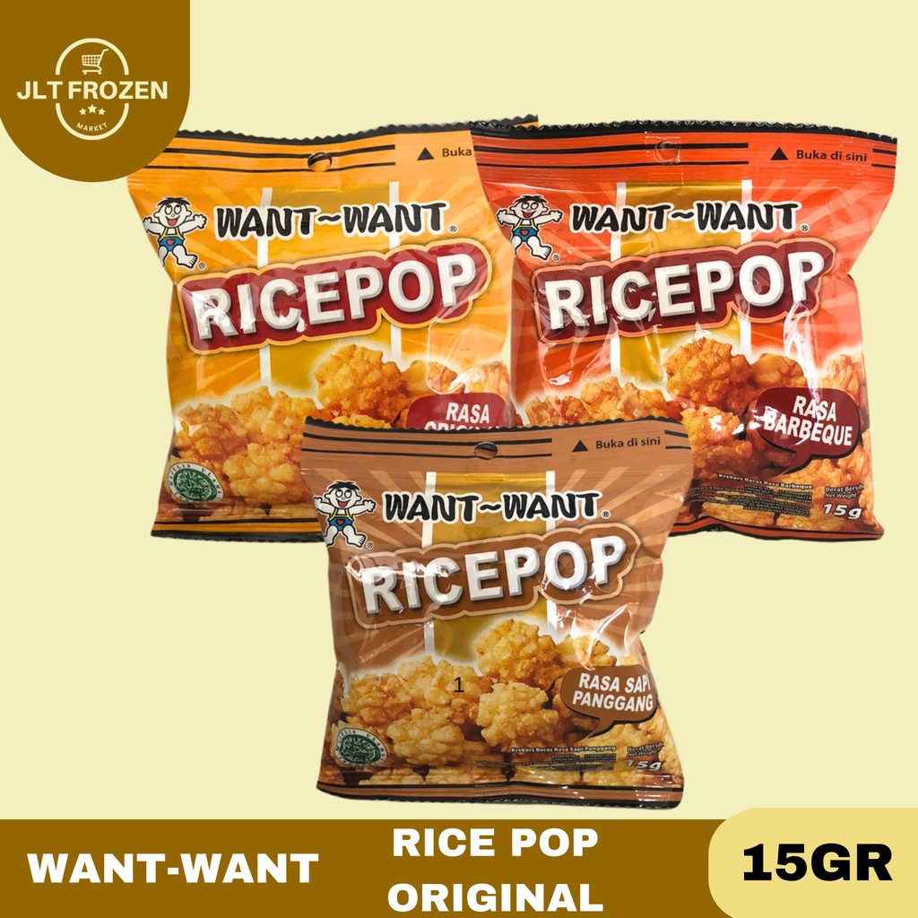 

Want Want Rice Pop Original / Barbeque / Sapi Panggang - Rice Crackers 1Pc Kemasan 15gr