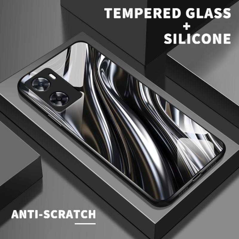 Hard Case Kaca Kaca For OnePlus Nord N20 SE Case Silikon Keren Artistik Casing Lipat