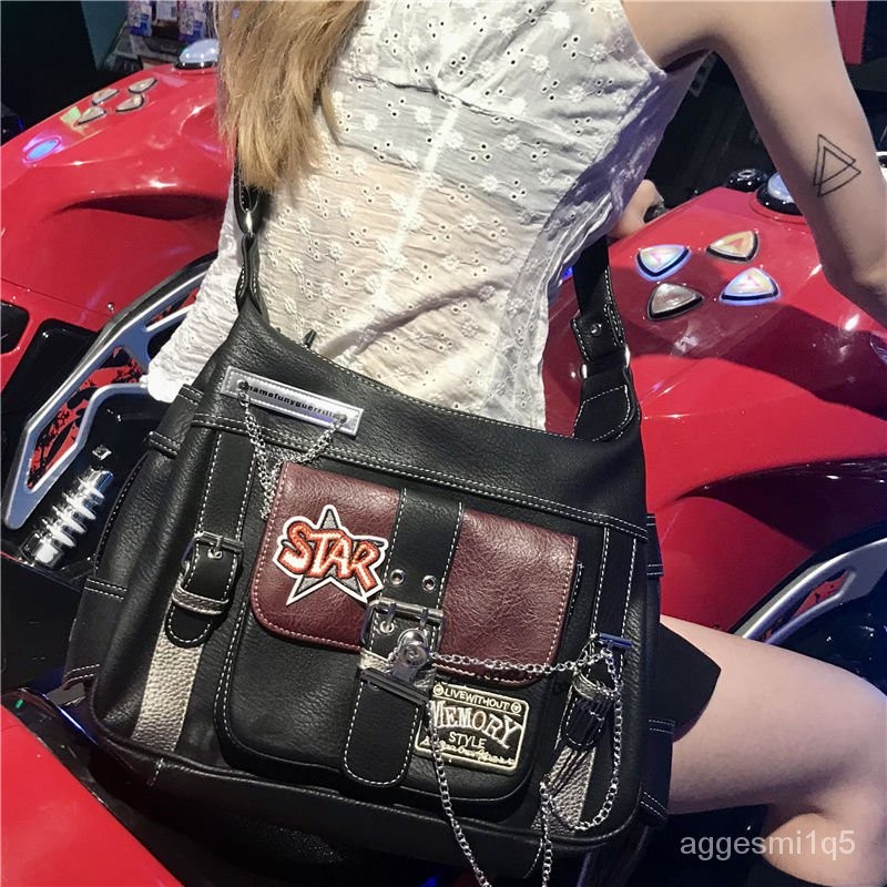 Bag vintage leather y2k crossbody shoulder bag/tas bahu crossbody y2k kulit antik/y2k Slingbag Retro