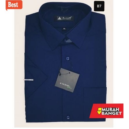 kemeja pendek pria keren Kemeja Lengan Pendek Alisan Abu Tua Polos Pria Slimfit Bahan Berkualitas Pr