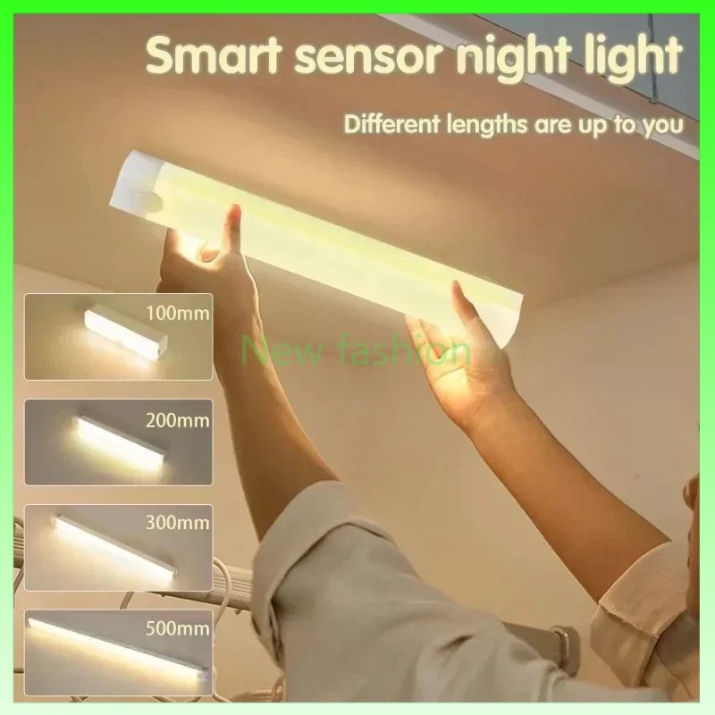 Strip LED lampu sensor tubuh manusia/lampu malam sensor gerak magnetik/lampu koridor lemari dapur