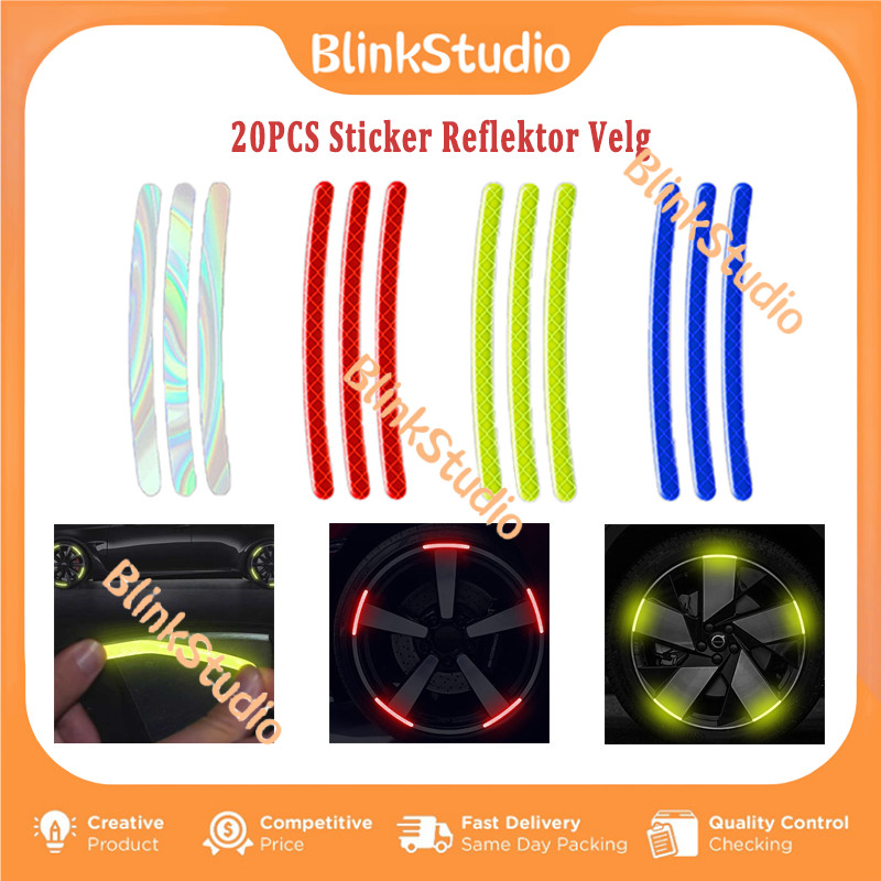 20 pcs Stiker Reflektor Velg / Stiker Reflektor Velg Mobil Motor