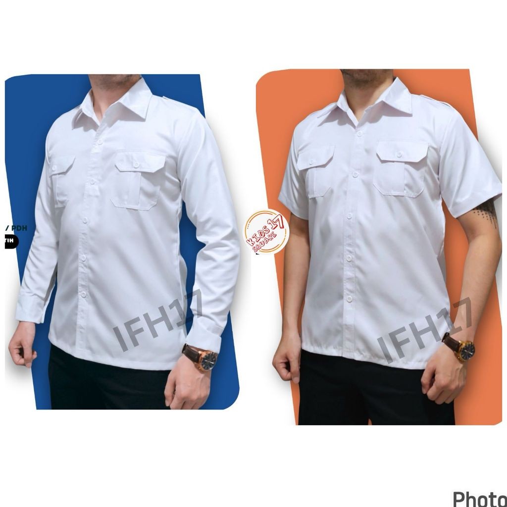 PROMO Kemeja Pria Lengan Panjang Putih, Baju pemda putih pria, baju PDH putih Pria, Seragam PNS, Baj