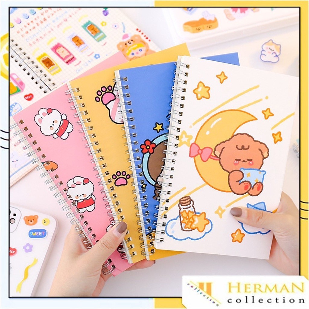 

BUKU CATATAN NOTEBOOK A5 ISI 60 LEMBAR BUKU DIARY AESTHETIC MOTIF KARAKTER KARTUN MURAH