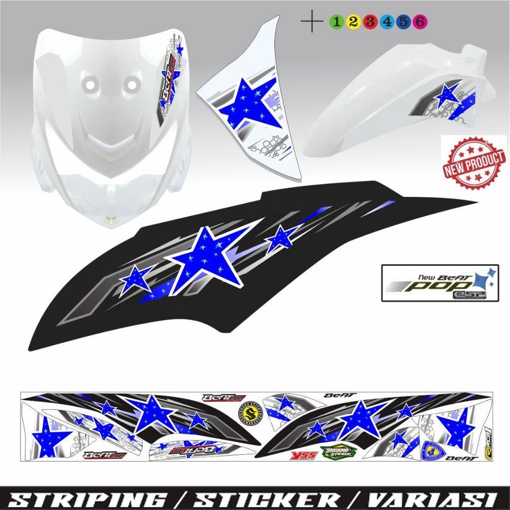 STRIPING BEAT POP / VARIASI BEAT POP NEW FI / STIKER HONDA BEAT POP STIKER MOTIP