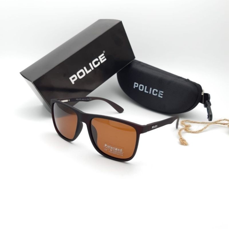 Kacamata Fashion Pria Polarized Anti Silau Kacamata Police P1043 Fullset CAIRAN LAP DAN KOTAK KACAMA