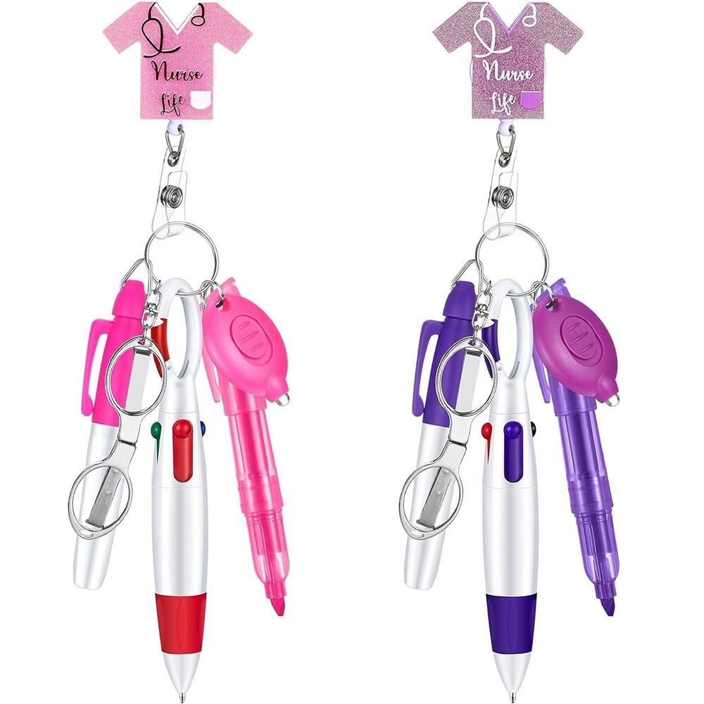 

Accessories Retractable Nurse Pen Pack Portable Keychain Nurse Badge Set Lanyard ID Badge Reels