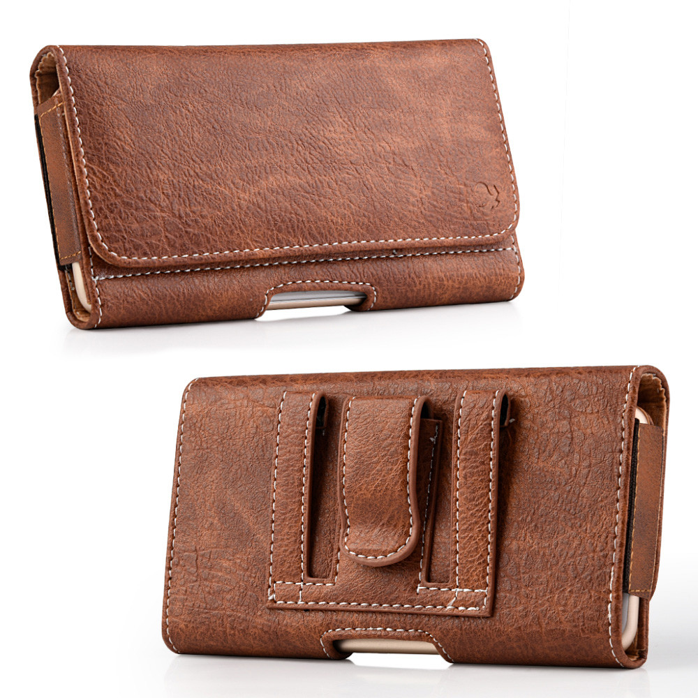 Universal Leather Phone Case Belt Clip Carrying Waist Bag for Samsung Galaxy Note 20 10 S23+ S22 Ult