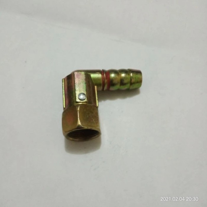 NEPEL TUNGGAL SAMBUNGAN SELANG KUNINGAN L UKURAN 2CM 1PCS
