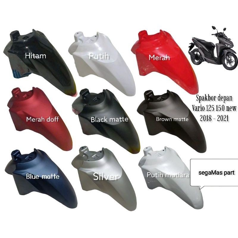 spakbor depan Vario 125 150 led new 2018 2021 hitam merah putih biru doff merah doff hitam doff puti