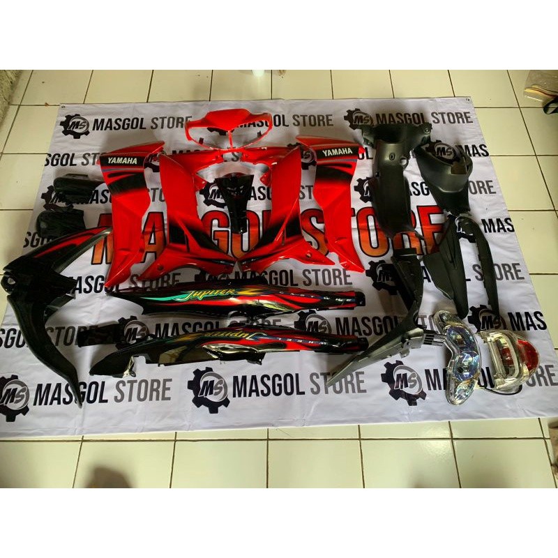 FULL SET COVER BODY JUPITER Z LAMA MERAH HITAM PLUS STIKER