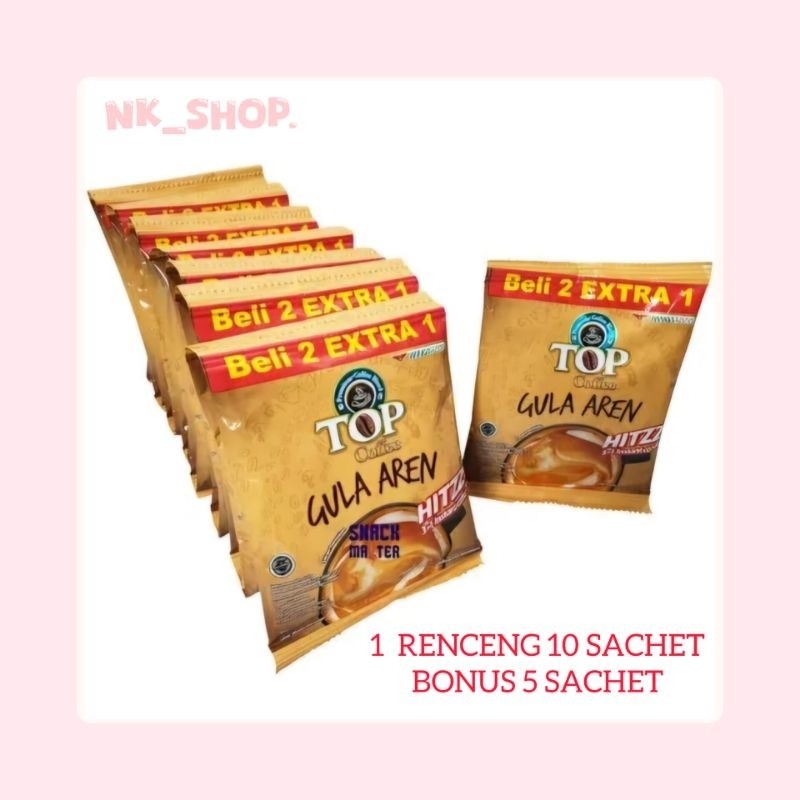 

Top Coffee Gula Aren 22gr - 1 Renceng isi (10+5)
