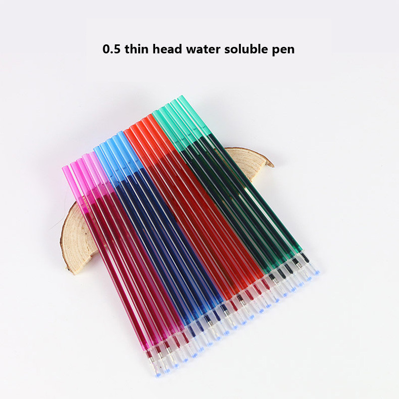 

0.5 Thin Head Cross Stitch Embroidery Erasable Ink Fabric Marking Pen Water Sewing And Quilting Tools Pen Container 100/pcs