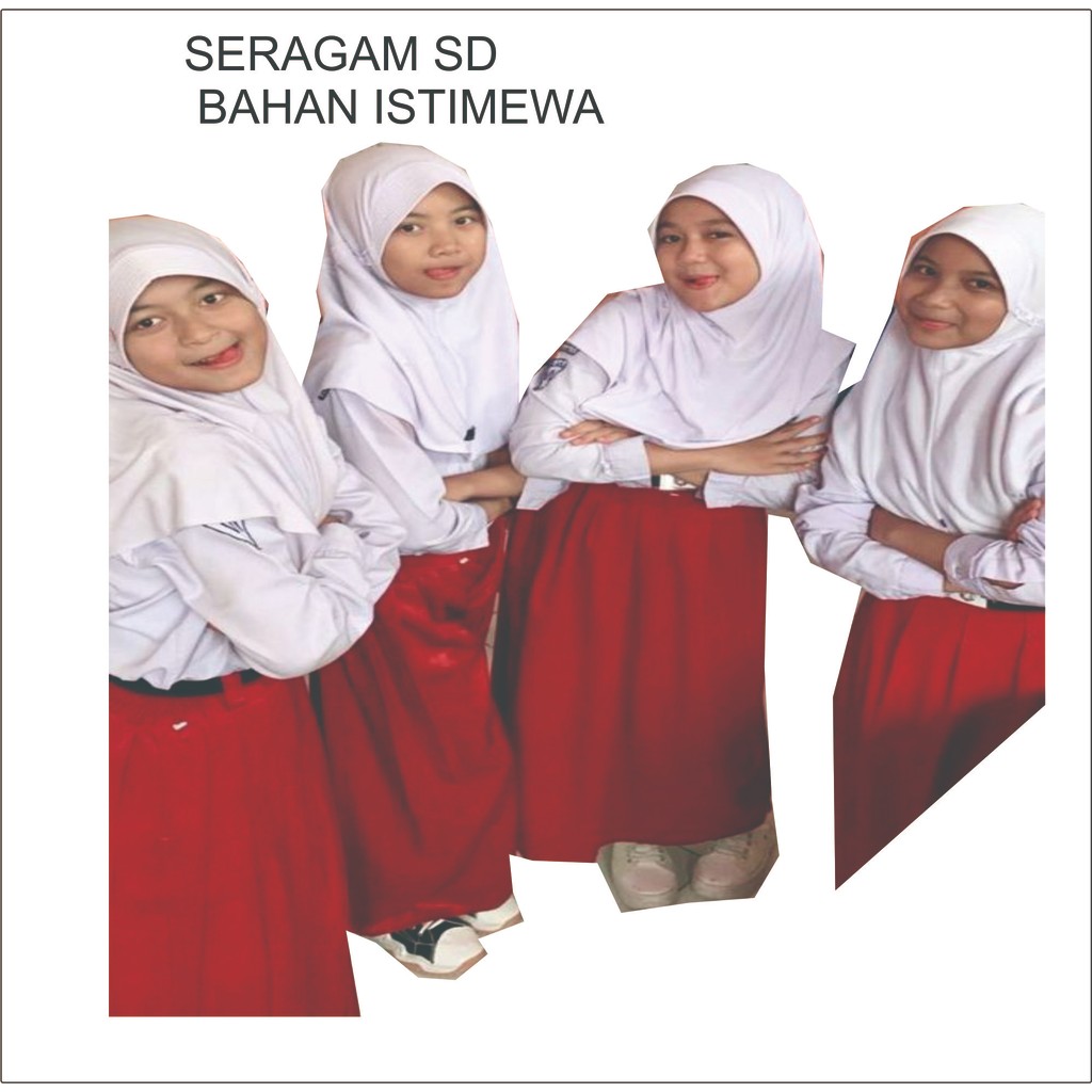 seragam SD merah putih  lengan panjang