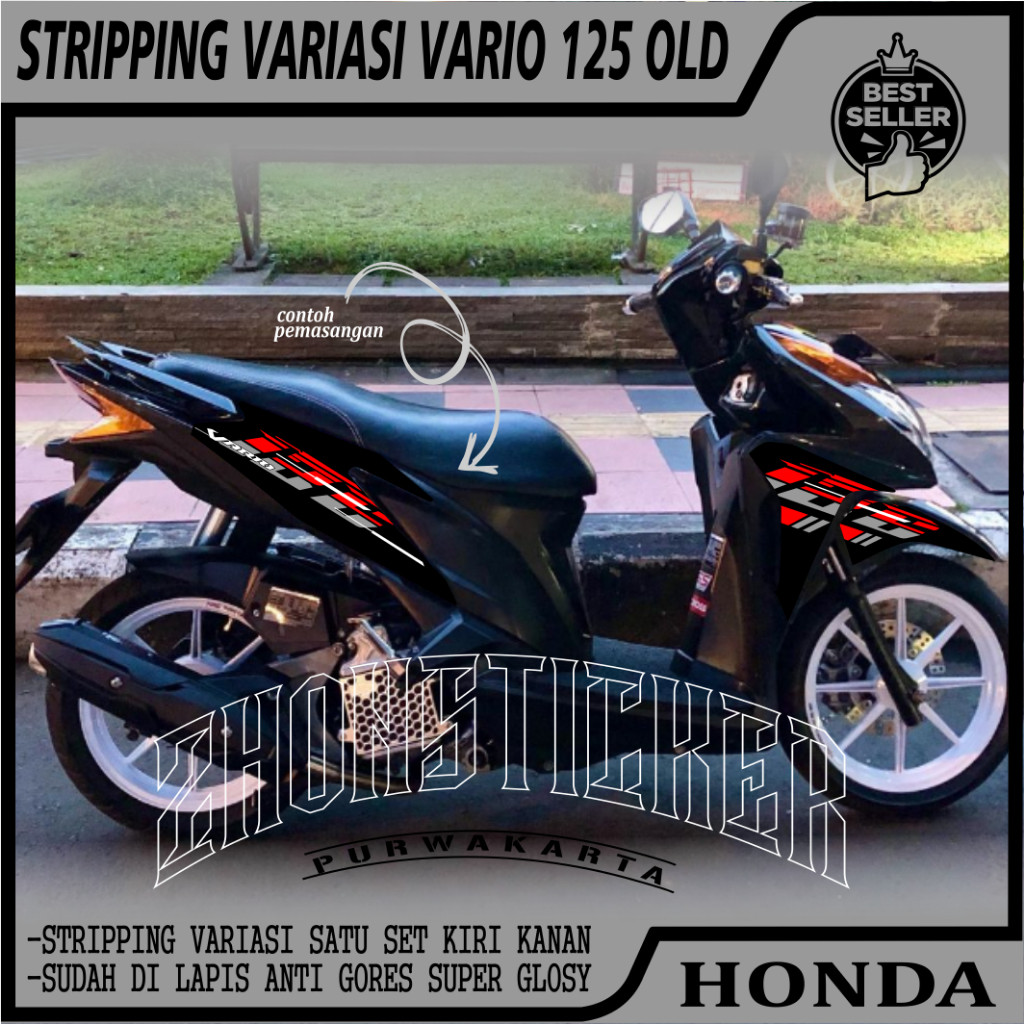 STRIPPING VARIASI HONDA VARIO 125 OLD STICKER POLET BODI MOTOR VARIO 125 OLD