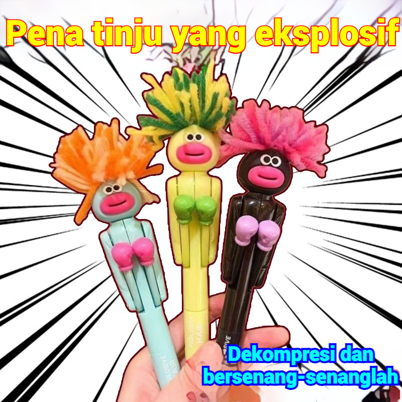 

Pena Bolpoin Kartun/Pena Gel Kartun Lucu Pena Tinju Lucu Boxing Pen Original Lucu Pena Kepala ledakan Character Pena / Mainan Imut