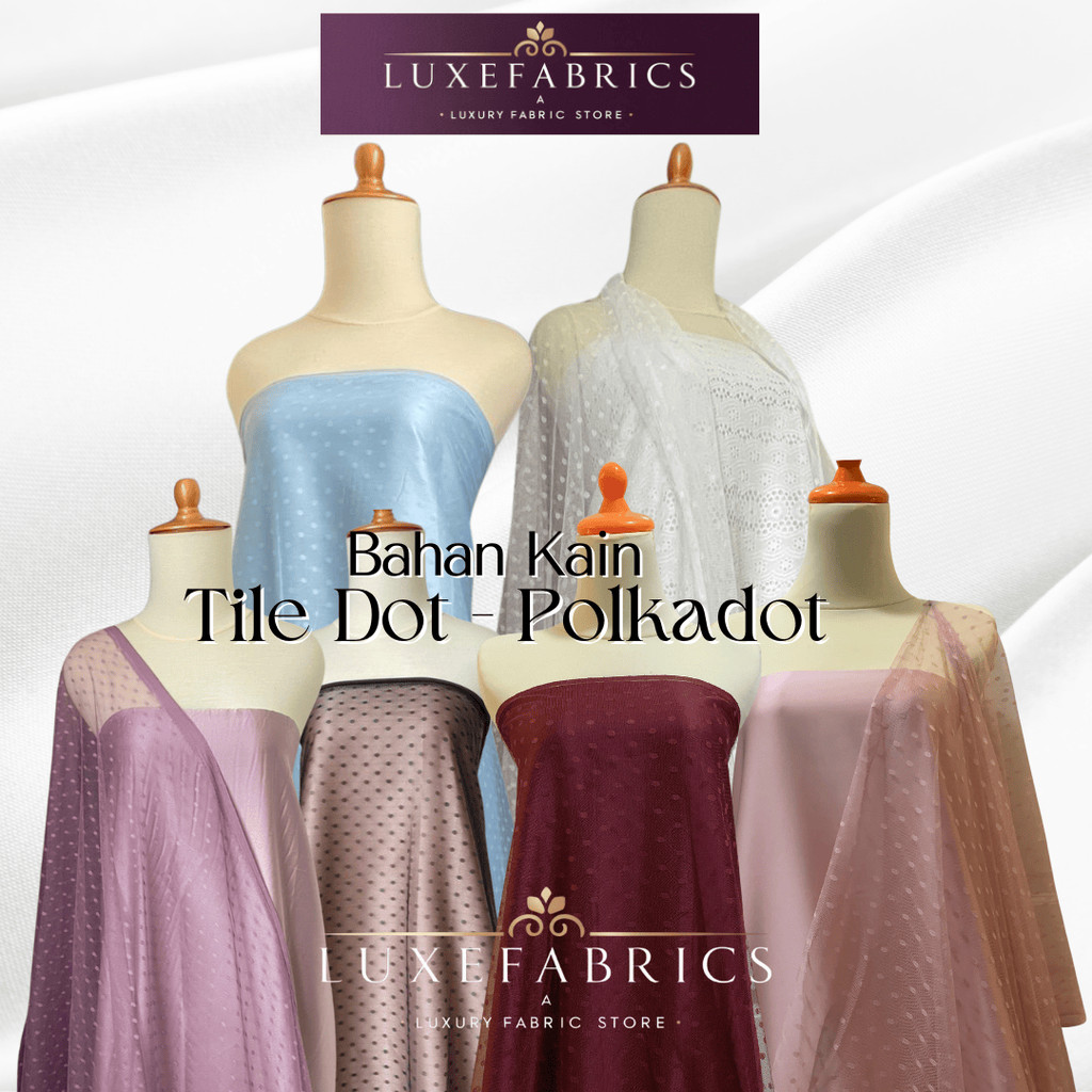 1/2 Meter Kain Tile Dot Polkadot Premium