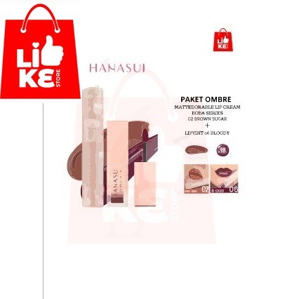 PAKET OMBRE HANASUI LIPCREAM + BLOODY