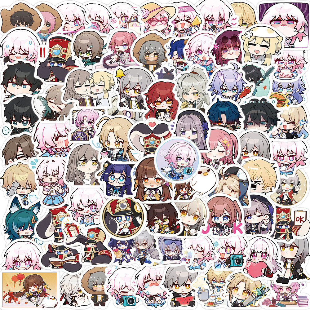 

80pcs Honkai: Star Rail Stickers Anime Game Cartoon Decals Sticker Kids Toys for DIY Suitcase Phone Guitar Laptop Motorcycle