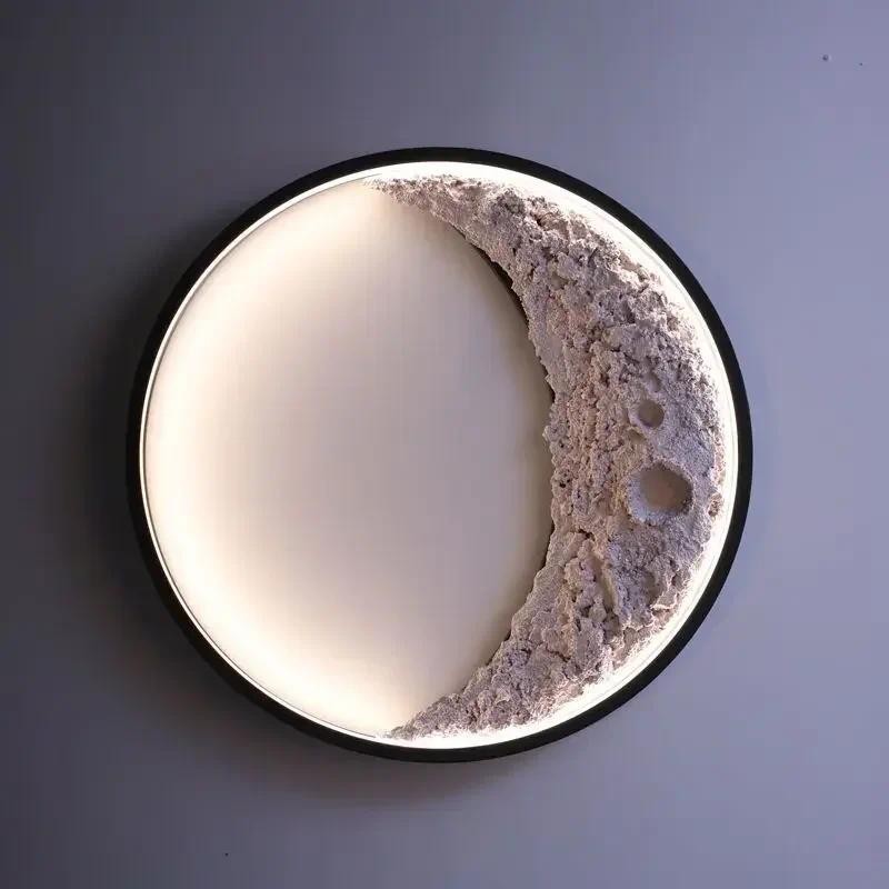 Modern Led Moon Wall Lamp Creative Corridor Mural Wall Accessories Lighting Living Room Bedroom Back