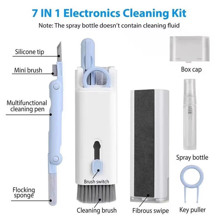 Pembersih Keyboard 7 in 1 Multifunction Pen Cleaner Cleaning Kit Cleaner Set