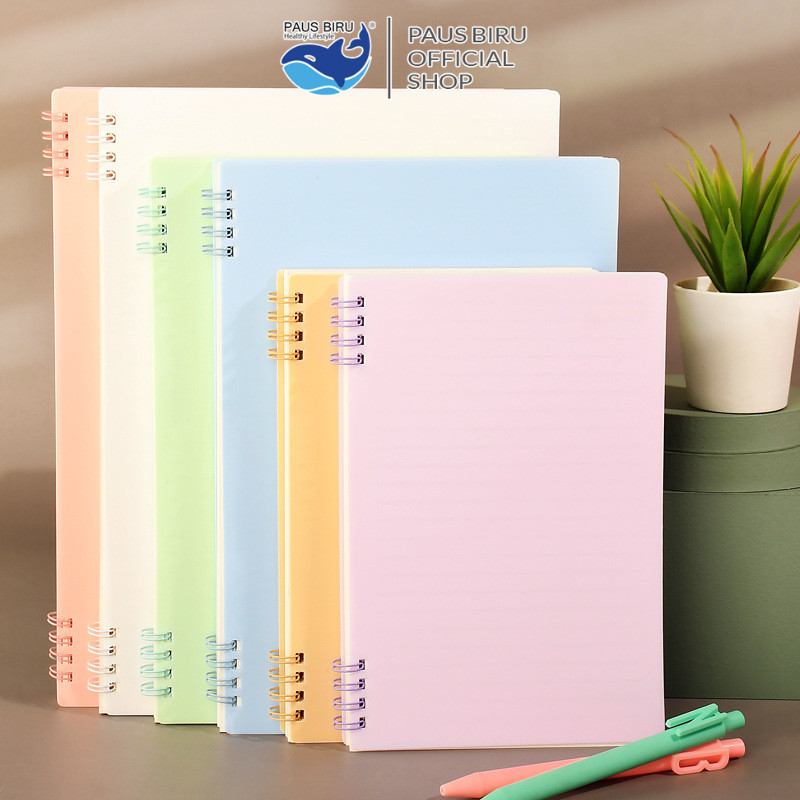 

Paus Biru - Notebook Set Notebook A5 & Pulpen Gel Buku Diary Aesthetic 4 Warna Sekolah Stationery