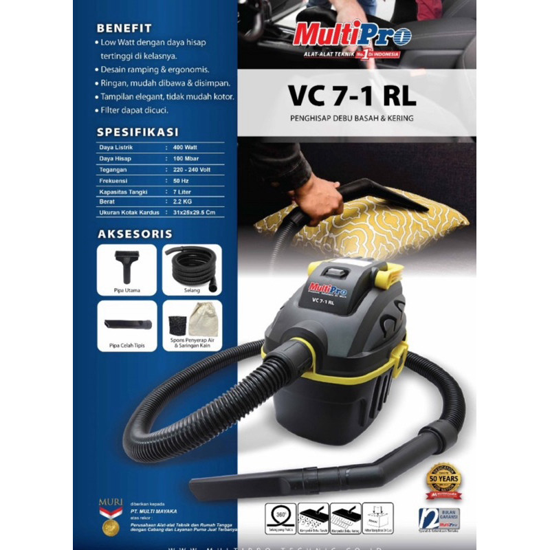 VACUM CLEANER MULTIPRO VC7-1RL PENYEDOT DEBU