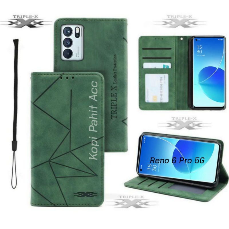 Case Oppo Reno 6 Pro 5G CPH2249 Flip Cover Wallet Sarung Hp Casing Dompet Flip Magnet