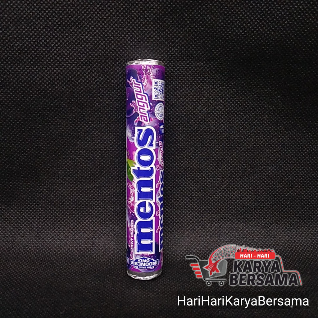 

MAKANAN RINGAN PERMEN MENTOS STICK RASA GRAPE 29GR