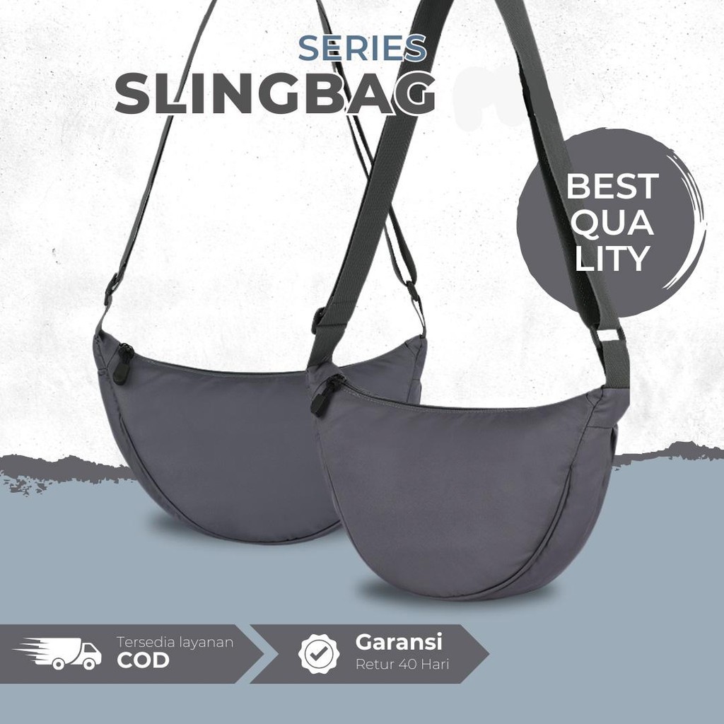 Shoulder Bag Pangsit Wanita Pria Korea Tas Selempang Bahu Kain Kecil Sling Bag Taslan