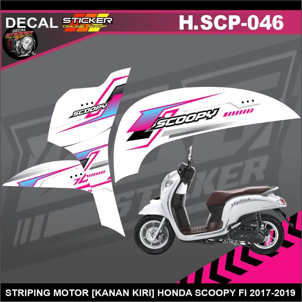 STIKER MOTOR HONDA SCOOPY FI 2017-2019 | DECAL STRIPING VARIASI RACING KEREN