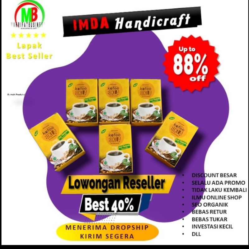 

IMDA HANDICRAFT PAKET 6 PCS KOPI BIKLA KOPI REMPAH kopi Lereng Argopura BOX 20 SACHET