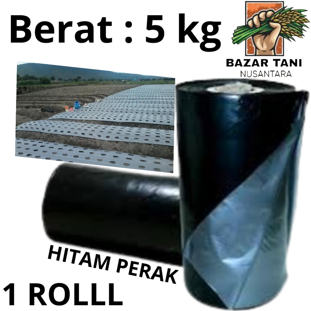 Plastik mulsa hitam perak ukuran lebar 120cm x panjang 140m