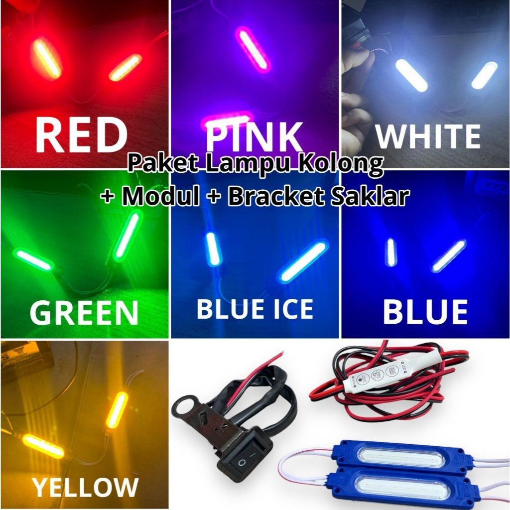 LAMPU KOLONG MOTOR LED LENGKAP SAKLAR & BRACKET SAKLAR - AEROX NMAX NINJA KLX DTRACKER CRF 150 WR 15