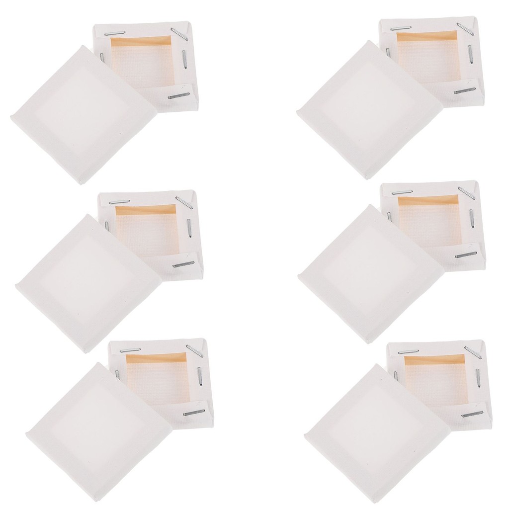 

12 Pcs Mini Canvas Frames Cotton Stretched Square Boards Oil Painting Wood Easel Drawing Art Students Gifts Canvas Panels
