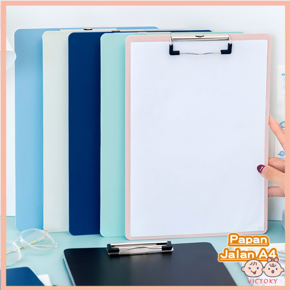 

VICTOKY Clipboard Papan Ujian A4 Papan Jalan Warna Pastel