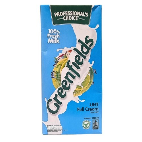

NEW ITEM MINUMAN GREENFIELDS UHT FULL CREAM MILK 1L