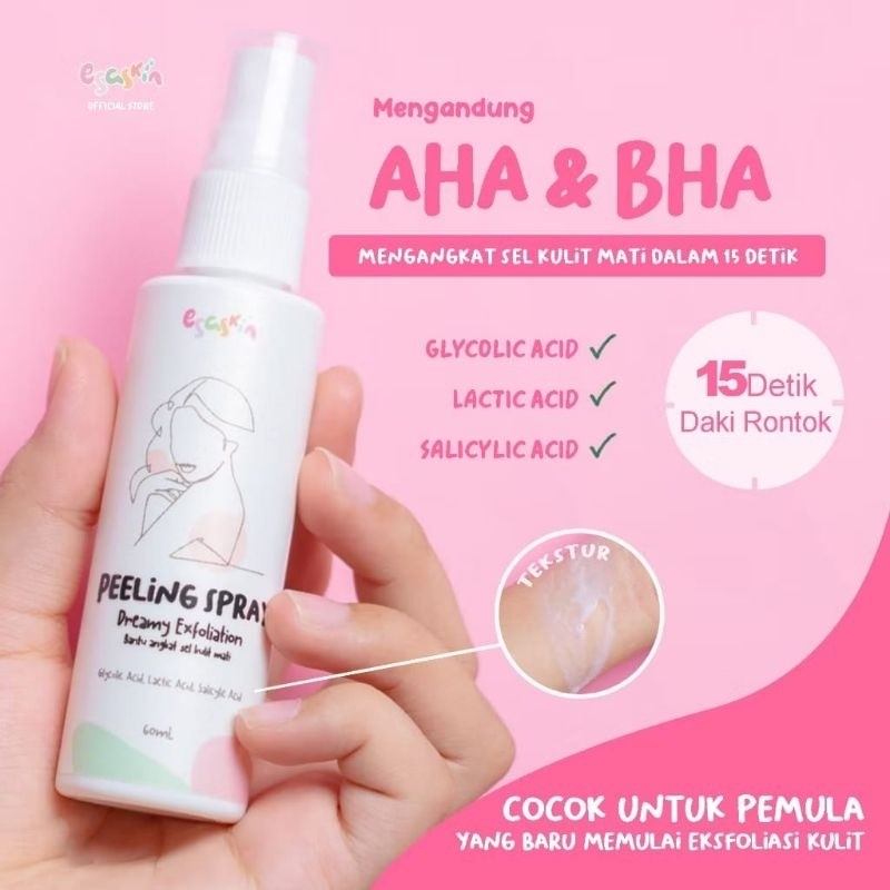 1 Esaskin Peeling Spray 1 Whitening Body Serum Pemutih Badan Viral Esaskin Beauty
