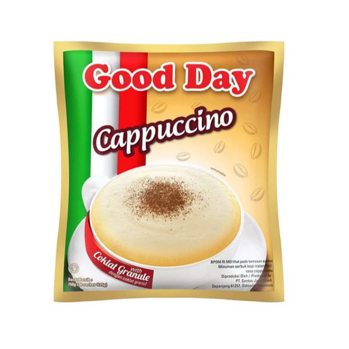 

Good Day Cappuccino with Granule / 1 RENCENG ISI 10PCS 25gr