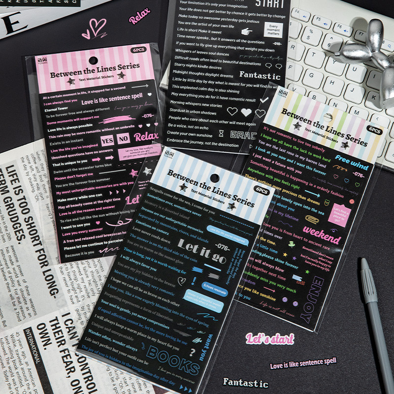 

6 sheets Vintage English Journal Decoration Stickers DIY Collage Material Scrapbooking Supplies Planners Sticker Stationery