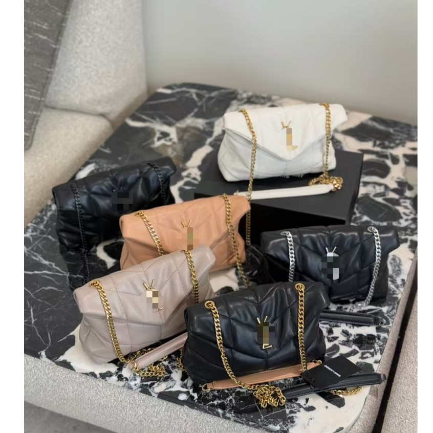 【With box 】 YS high quality 6 color lambskin quilted cloud chain bag ladies fashion shoulder bag mes