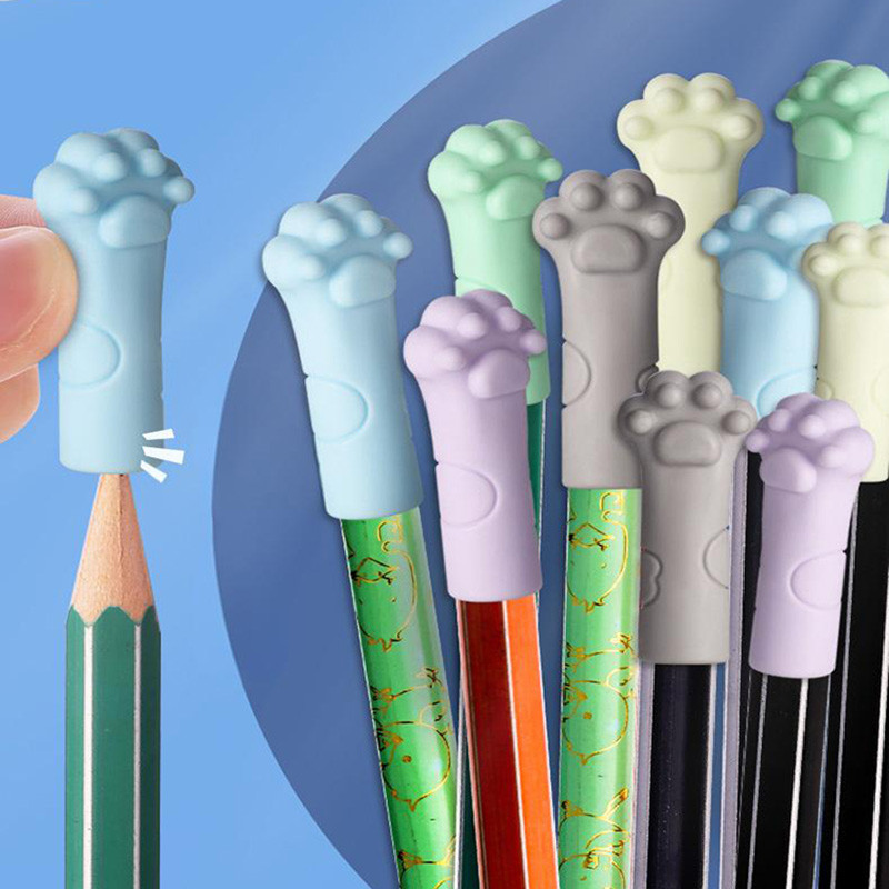 

Eraser pen cap cute cat claw pencil cap pen extension soft PVC adapts to various shapes of pencil