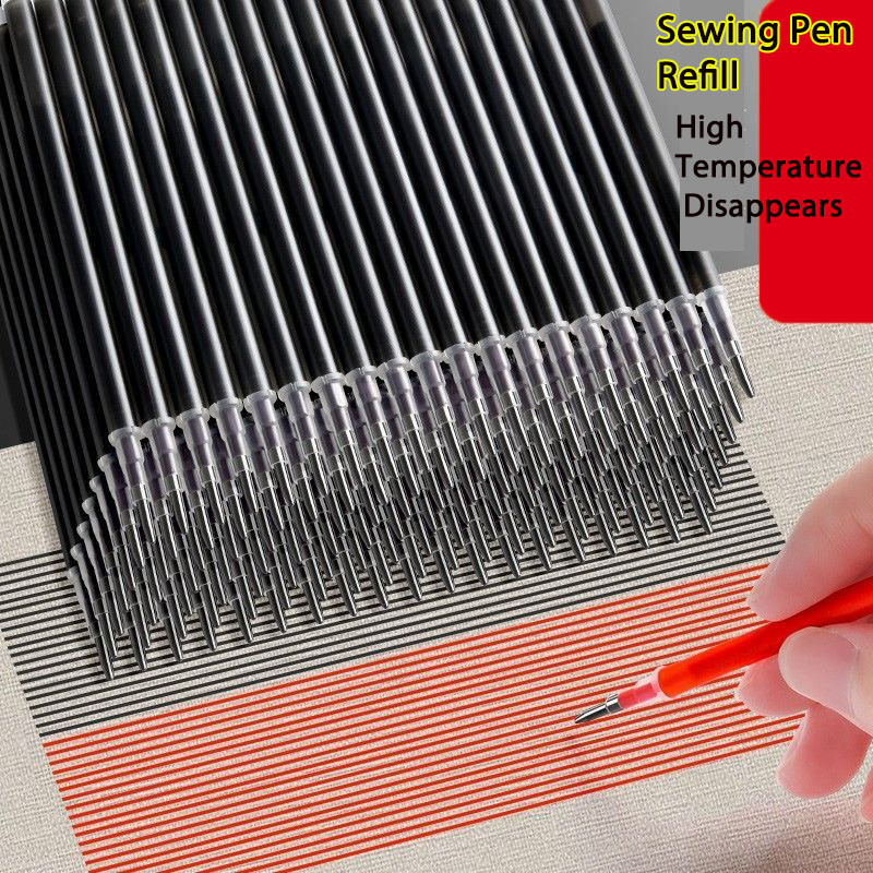 

50pcs Refill +1 Holder High Temperature Disappearing Erasable Textile Fabric Washable Marker Heat Dressmaking PU Leather Sewing