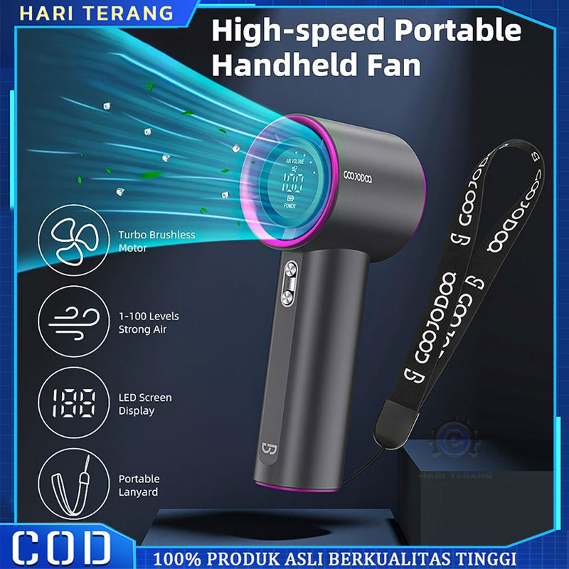 

Goojodoq kipas turbo 100 gear wind hight-speed kipas angin portable digital display adjustable fan / Mini kipas Strong Wind 100 Gear Wind Speed kipas angin Digital Display Adjustable Turbo kipas tangan untuk olahraga luar ruangan dan pendinginan cepat