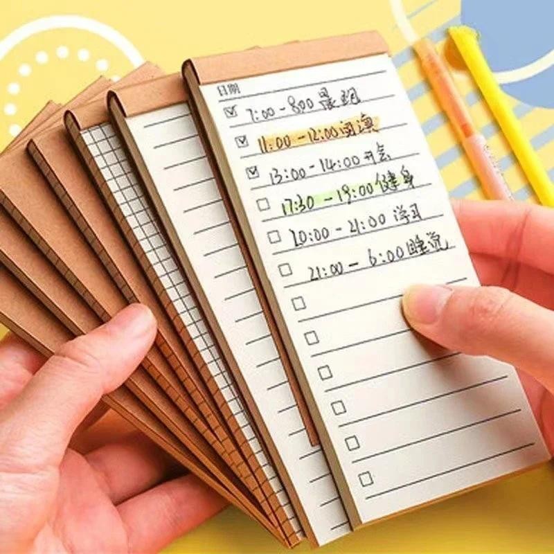 

50 Pages Memo Pad Sticky Note Kraft Paper Writing Pads Notepads Portable Daily Planner Schedule Book To Do List School