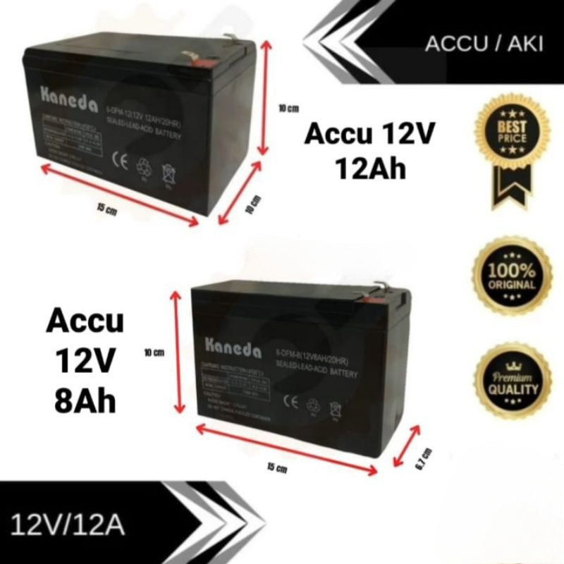 KANEDA AKI KERING ACCU BATTERY 12V 8AH 12AH  / TOKUDA BATERAI AKI KERING 12 VOLT 8 AH 12 AH