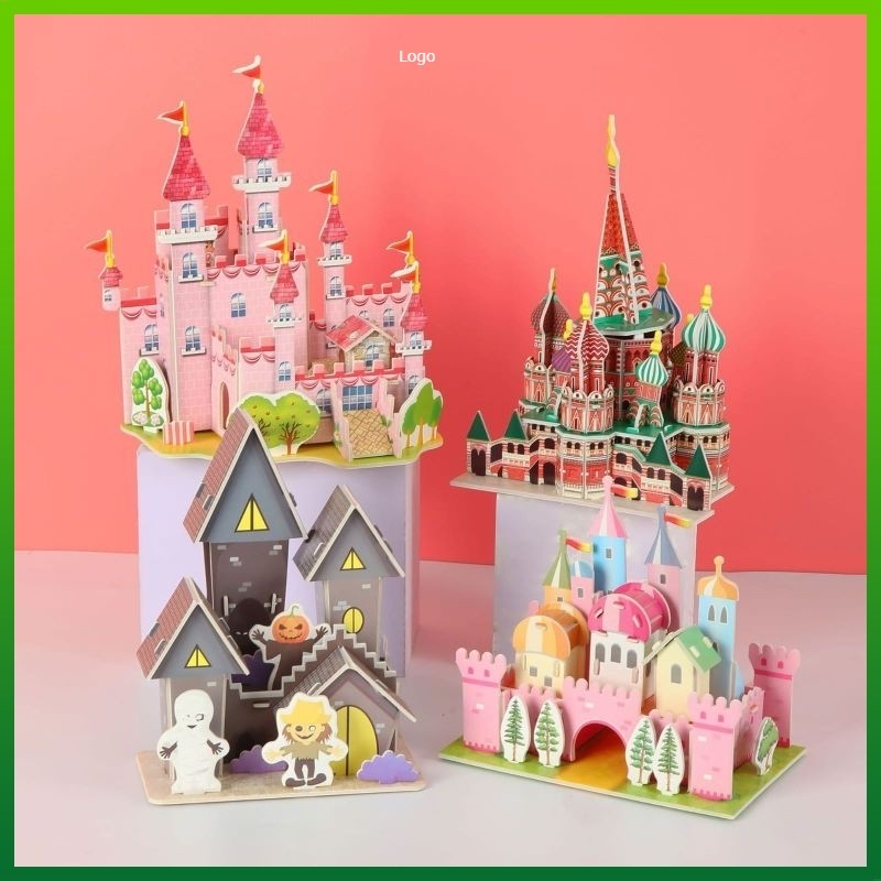 Puzzle 3D Mainan Edukasi Anak DIY 3D Rumah